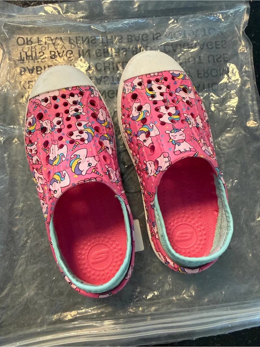 Skechers Girls Pink Unicorn Slip-On Water Shoes - Guzman Steps - Unicorn Days